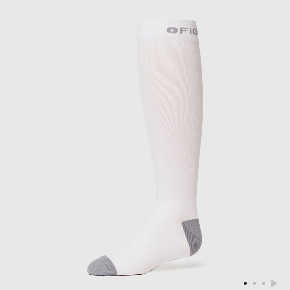 New Figs White and Gray Compression Socks